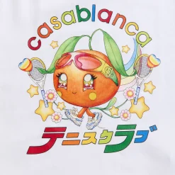 T-shirt court pour bébé imprimé avec la mascotte orange de