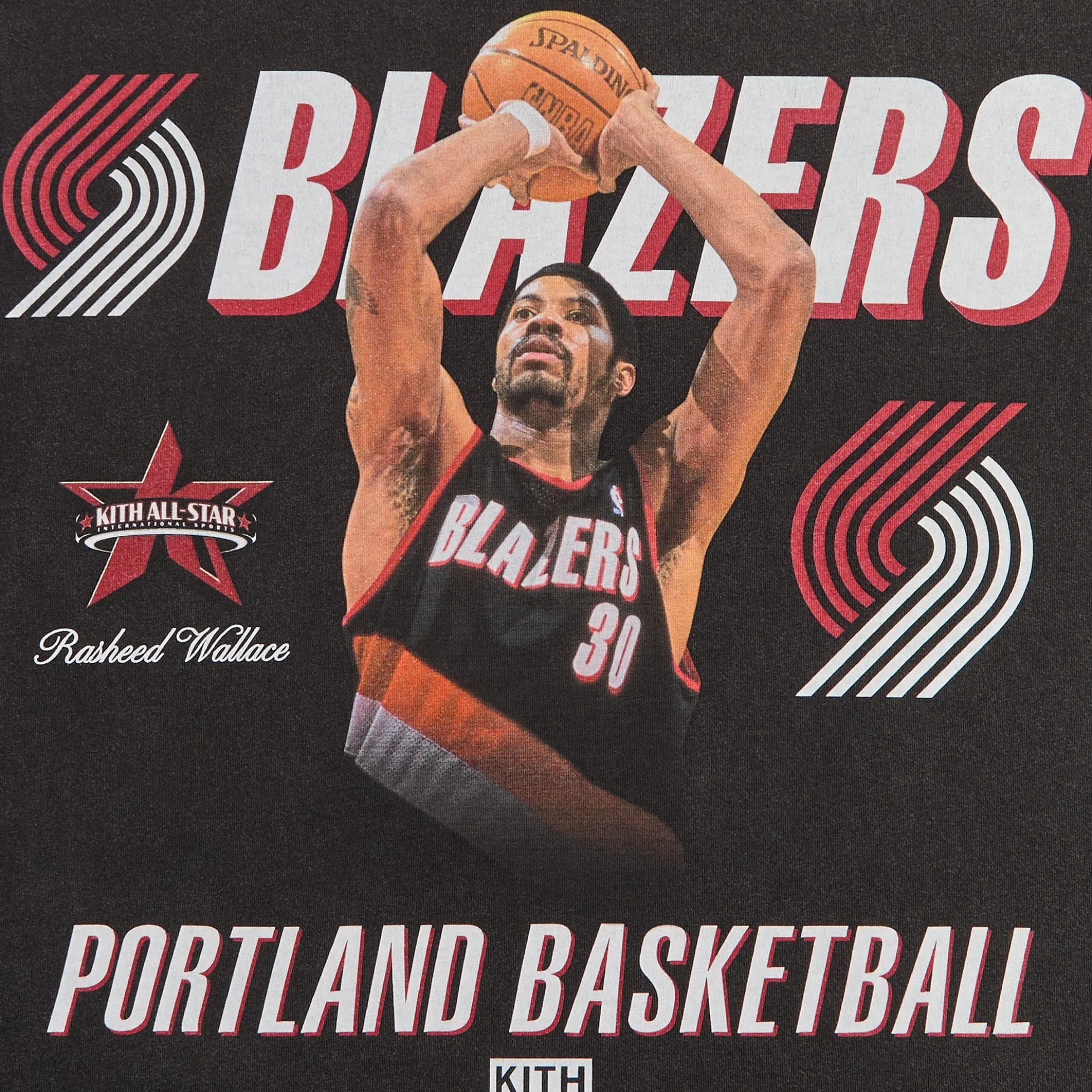 T-shirt Kith pour Rasheed Wallace, All-Star NBA des Portland Trail Blazers
