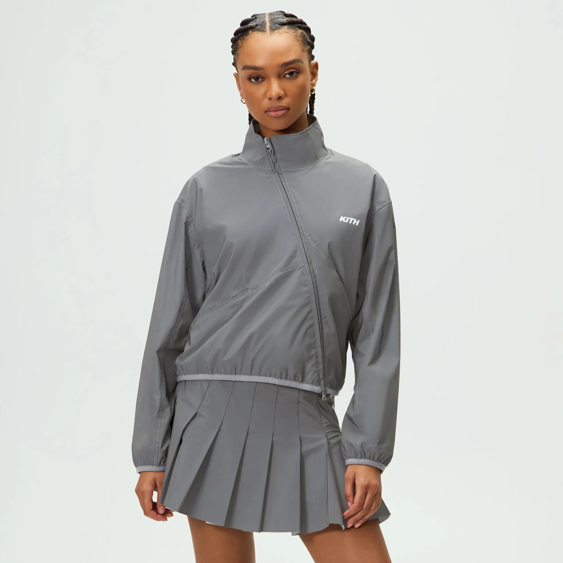 Veste asymétrique réfléchissante Kith Akari pour femme