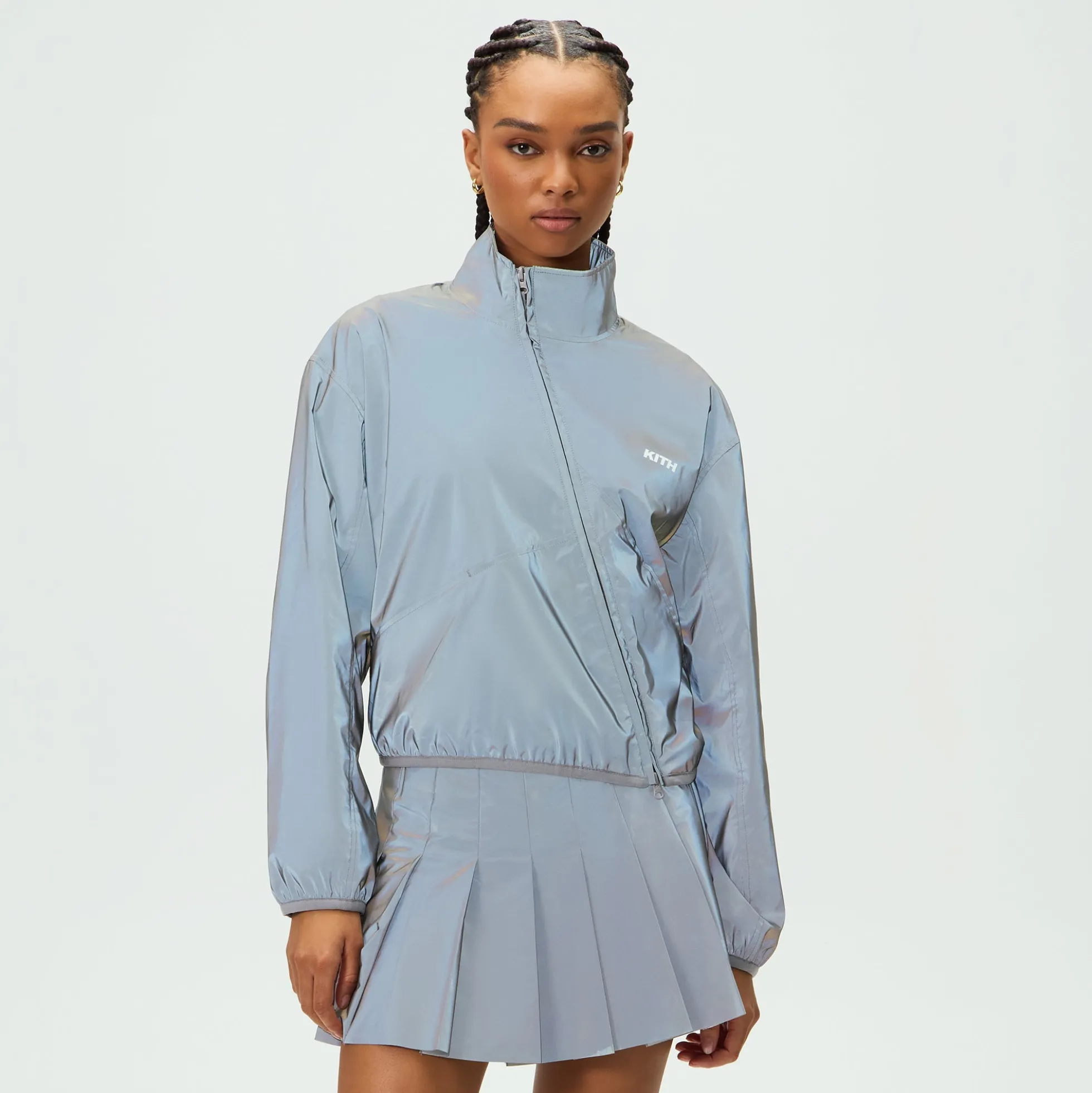 Veste asymétrique réfléchissante Kith Akari pour femme