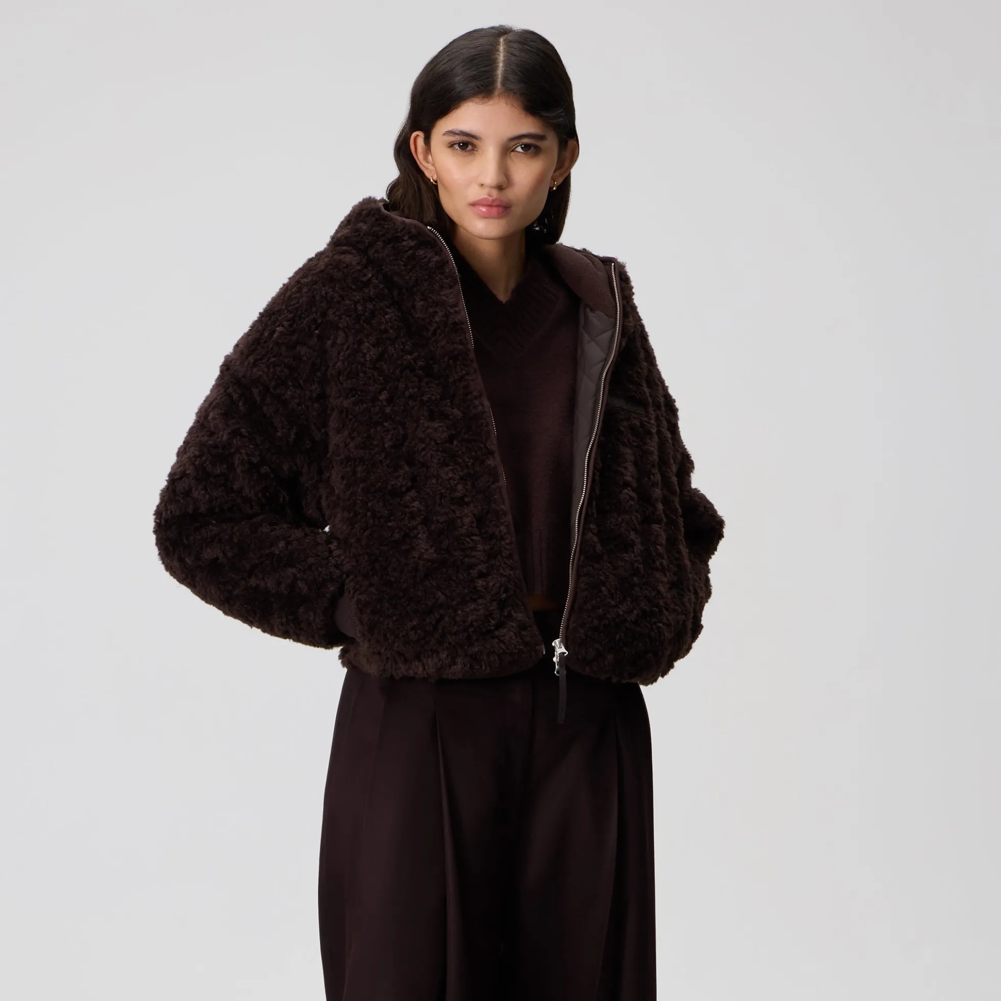Veste à capuche en sherpa Kith Saide pour femme