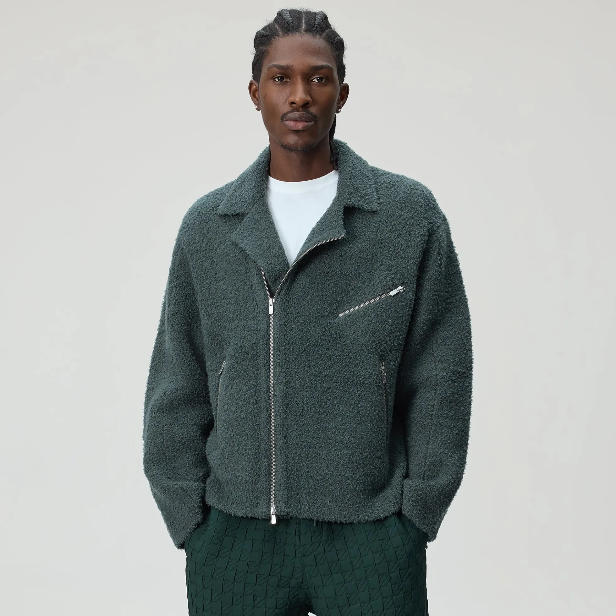Veste de moto Brian en maille peluche Kith