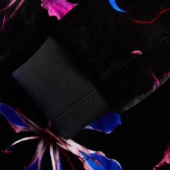 Veste en velours de soie et viscose à imprimé floral dragon