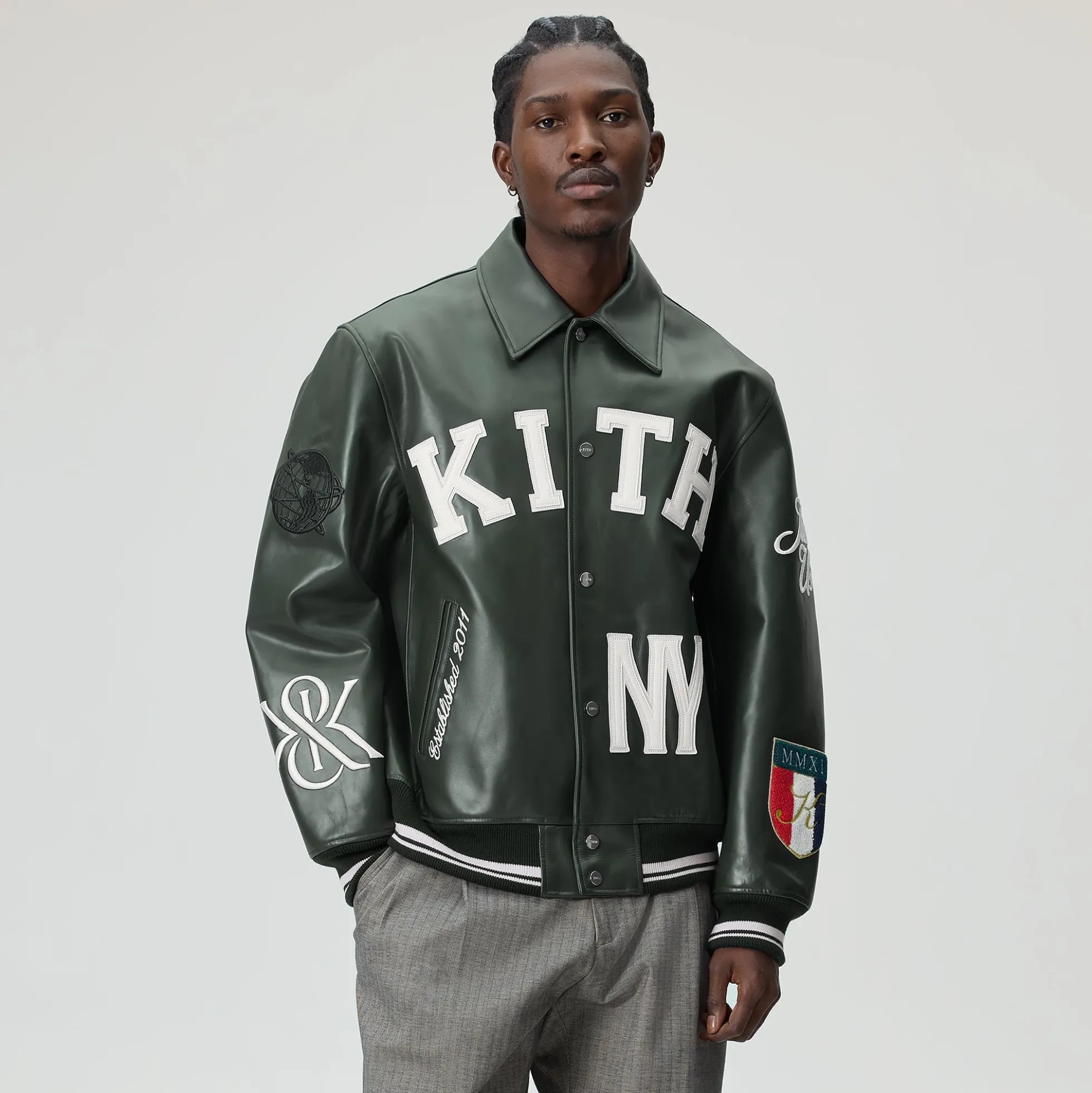 Veste universitaire en cuir Kith