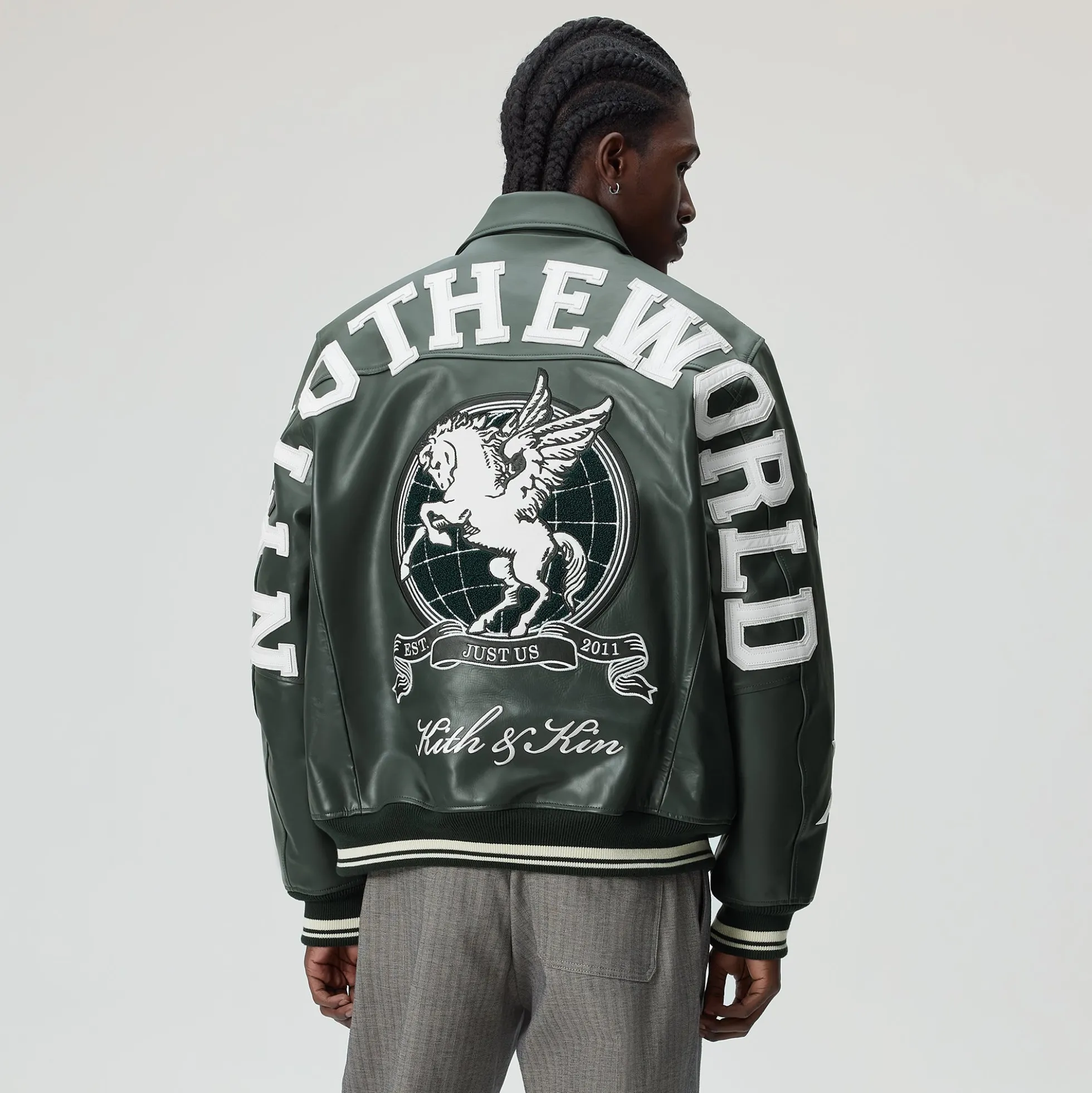 Veste universitaire en cuir Kith